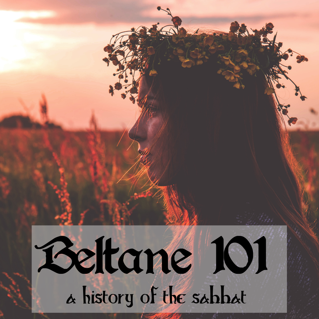 a girl in a flower crown during sunset, beltane 101 a history of the sabbat