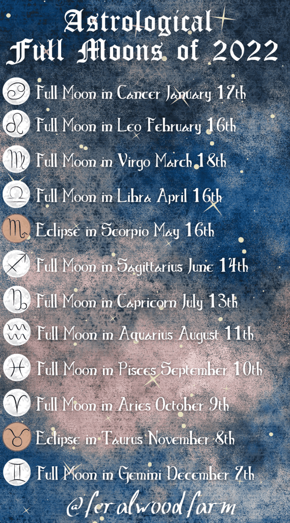 Learn all the dates and basic information for every new and full moon that takes place during 2022. Traditional & Astrological Full Moons.